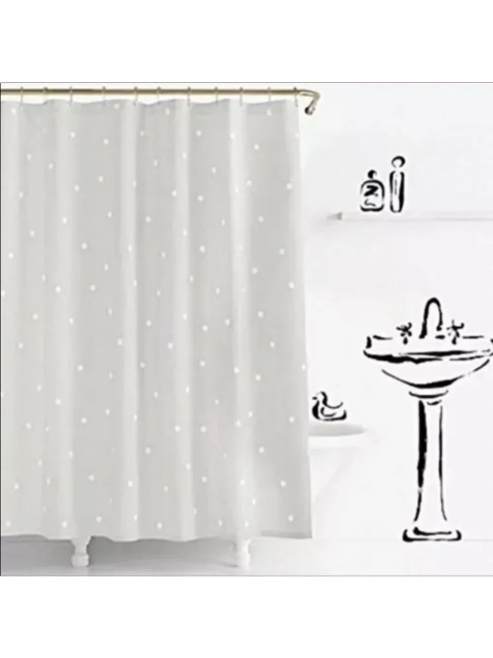 Kate Spade Deco Dot Gray Shower Curtain
